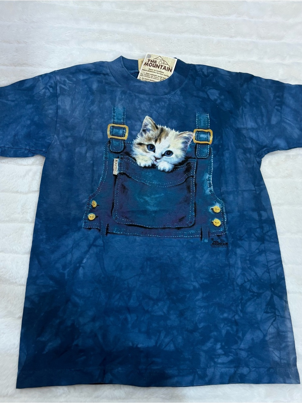 The Mountain Navy Blue Kitten Overalls T-Shirt